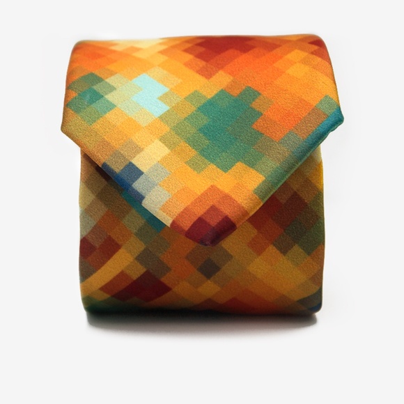 New set of 2 Ties Red Pixel & Mustard Pixel - Picture 9 of 10